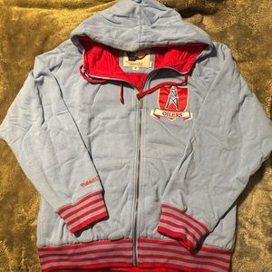 Mitchell & Ness Vintage Houston Oilers Full Zip Hoodie Jacket Size Medium